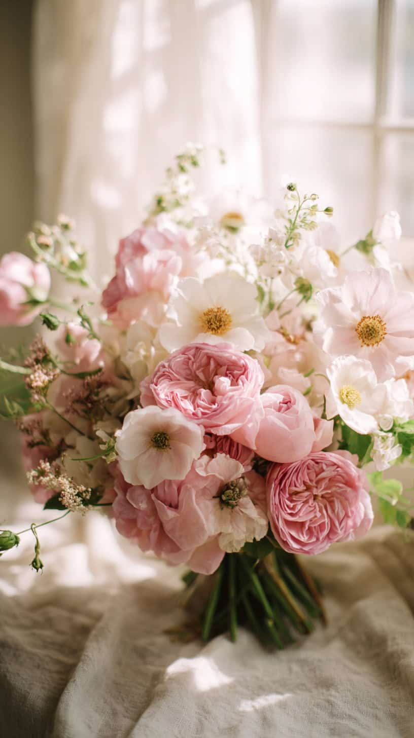 How To Style A Pink And White Summer Wedding Bouquet - Image 1
