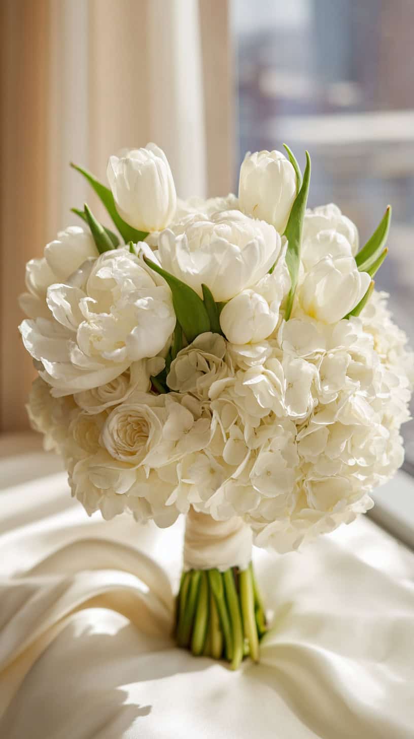 Hydrangea and Tulip Bouquet - Image 2