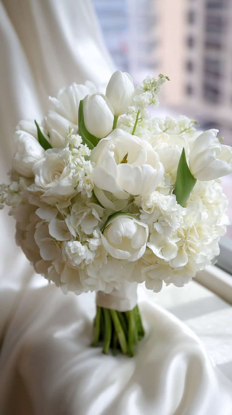 Hydrangea and Tulip Bouquet - Image 1