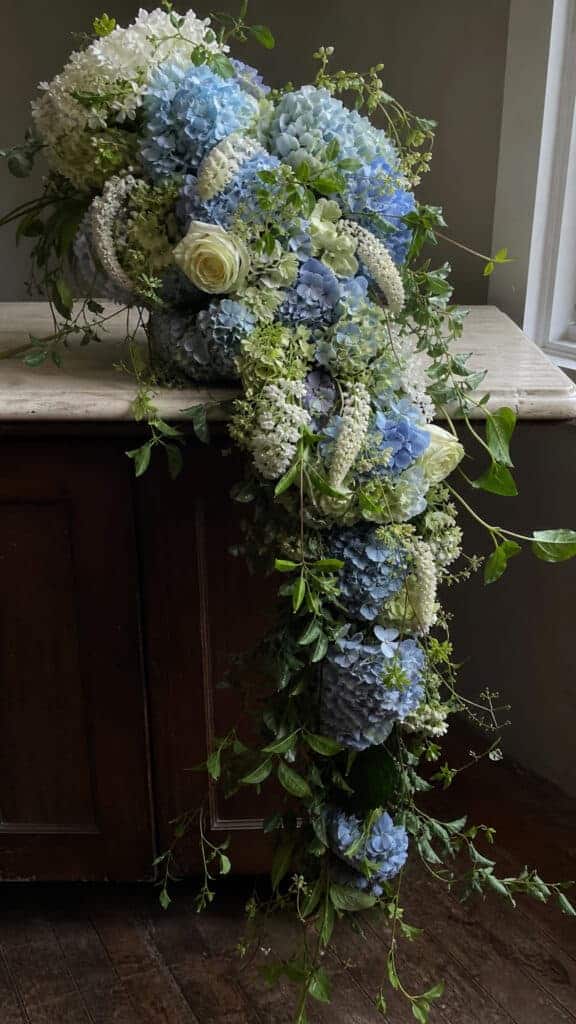 Cascading Hydrangea Bouquets For Dramatic Impact