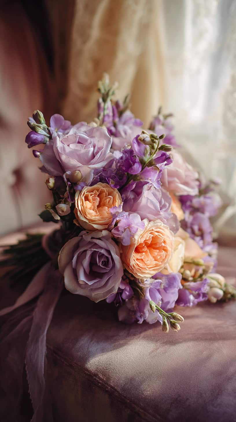 Lavender and Apricot Stems - Image 2