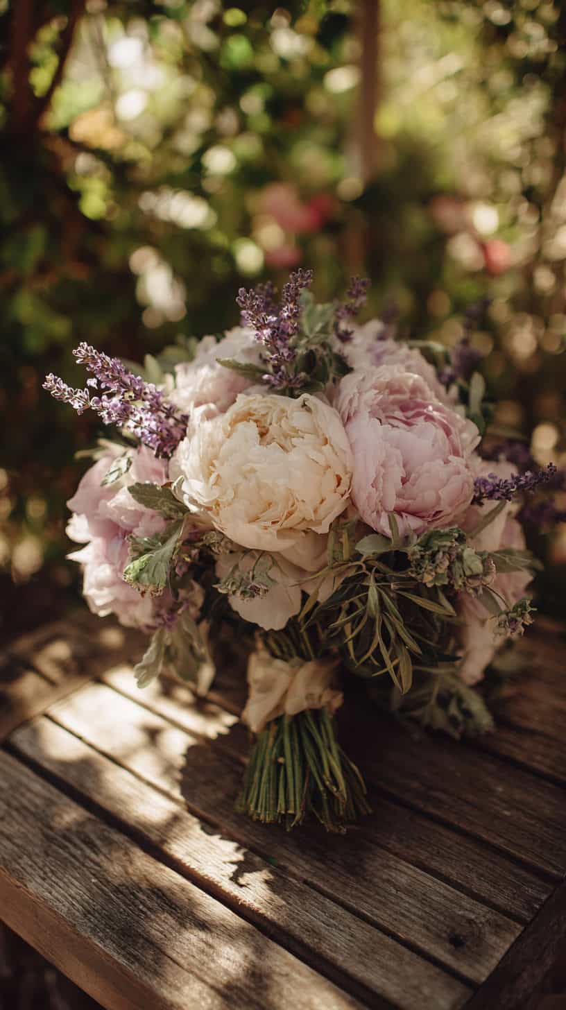 Peony Bouquet with Herbs - Image 3