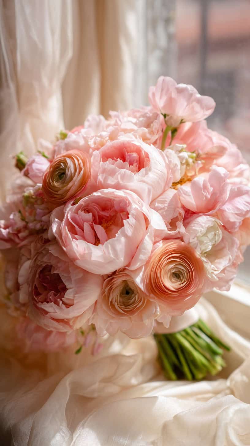 Pink Peonies with Ranunculus - Image 2