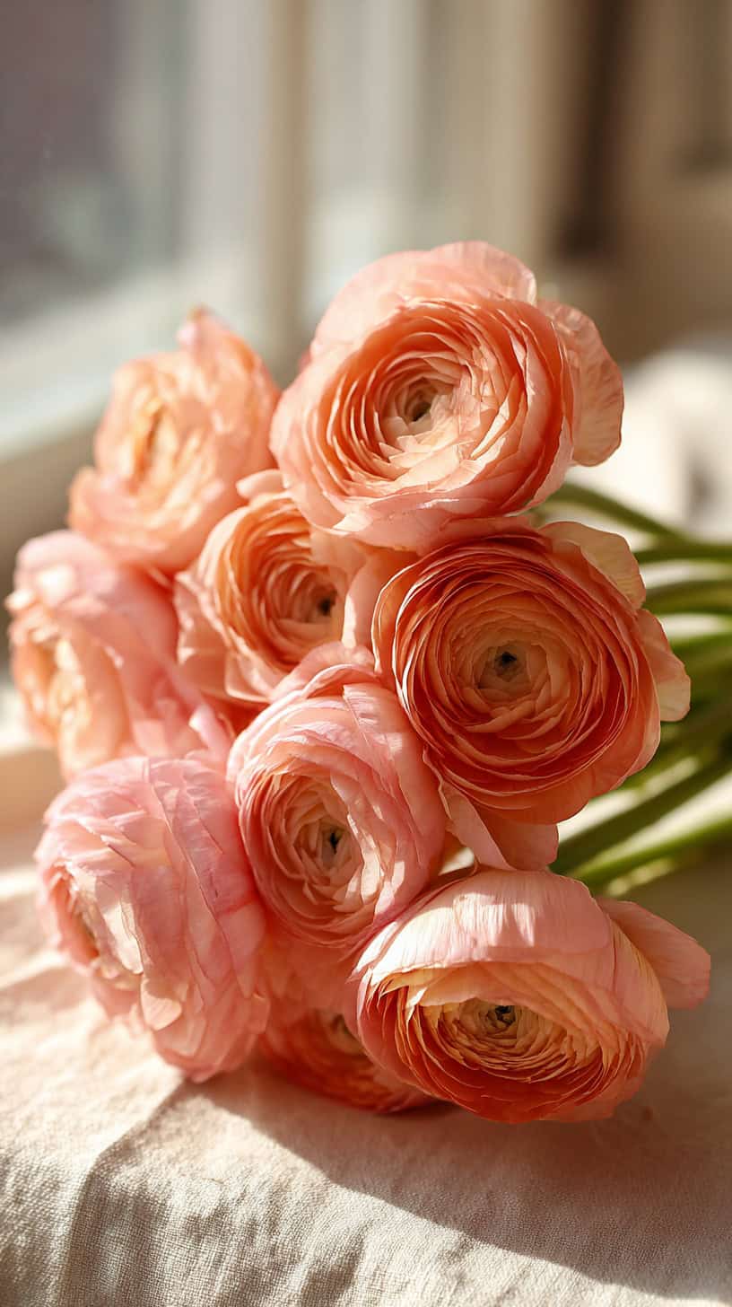 Ranunculus Peach Posy - Image 1