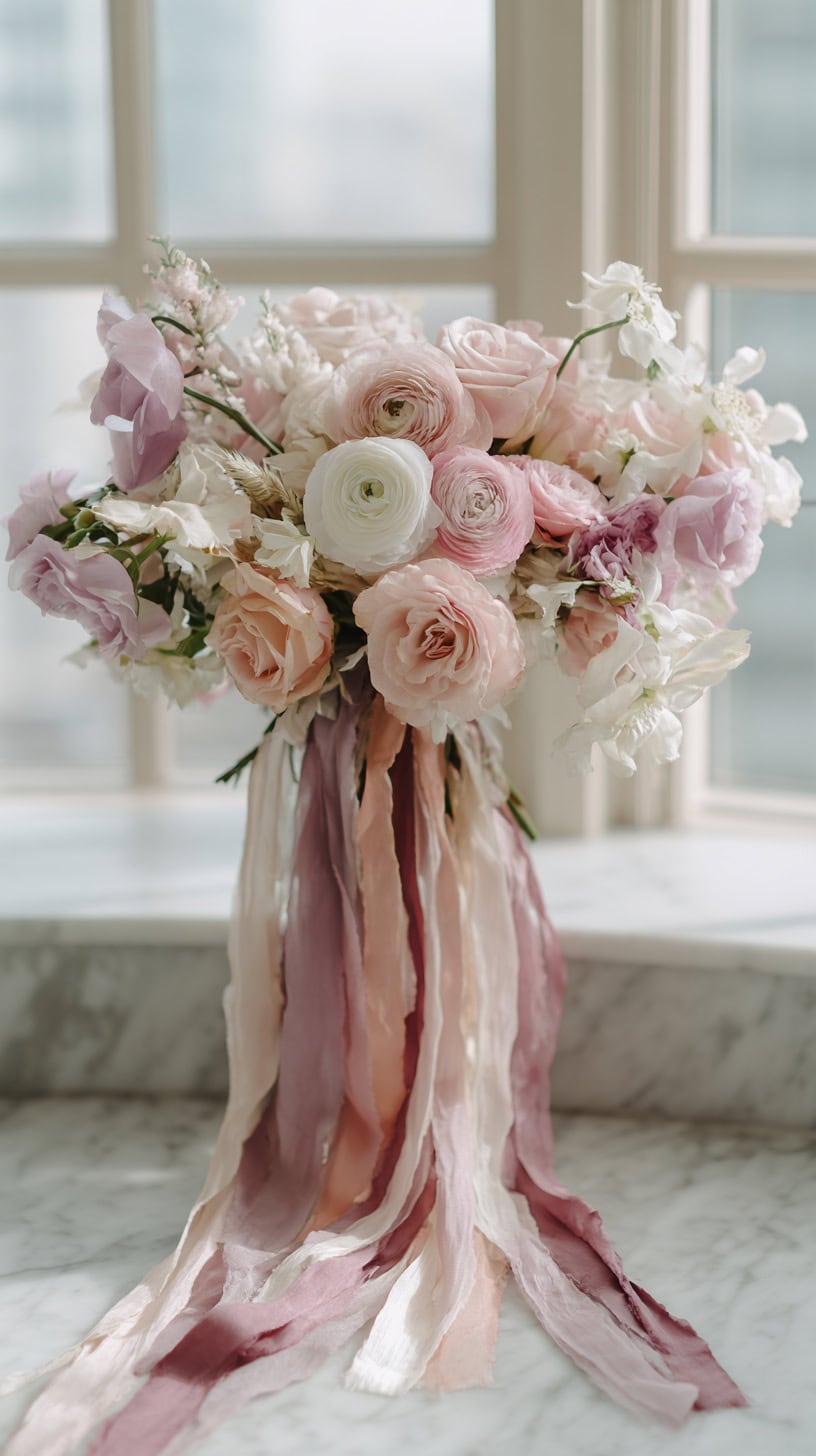 Soft Blush Ribbon Fall - Image 2