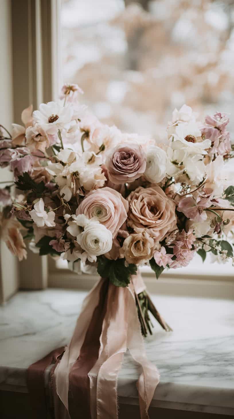 Soft Blush Ribbon Fall - Image 1
