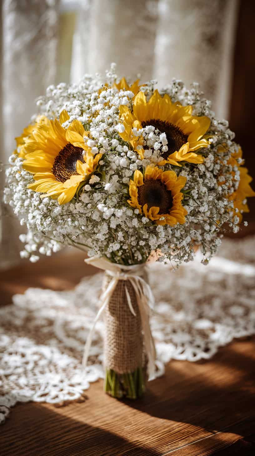 Sunflowers and Baby's Breath - Image 2