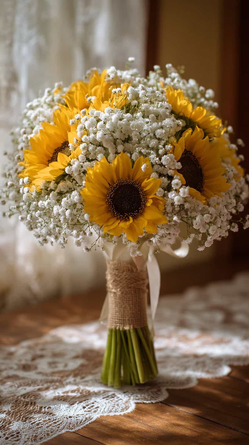 Sunflowers and Baby's Breath - Image 1