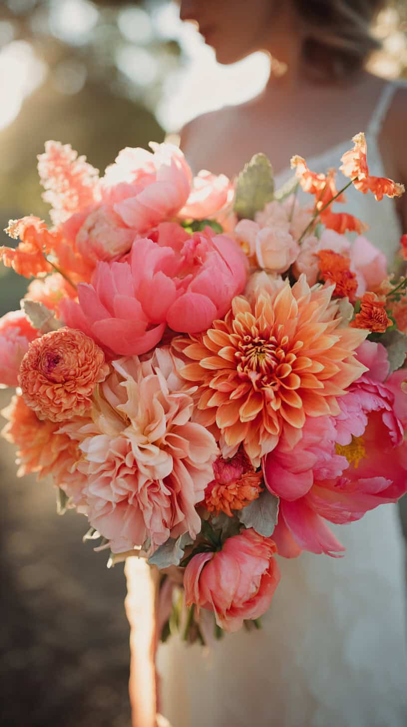 Sunset Peonies and Dahlias - Image 2