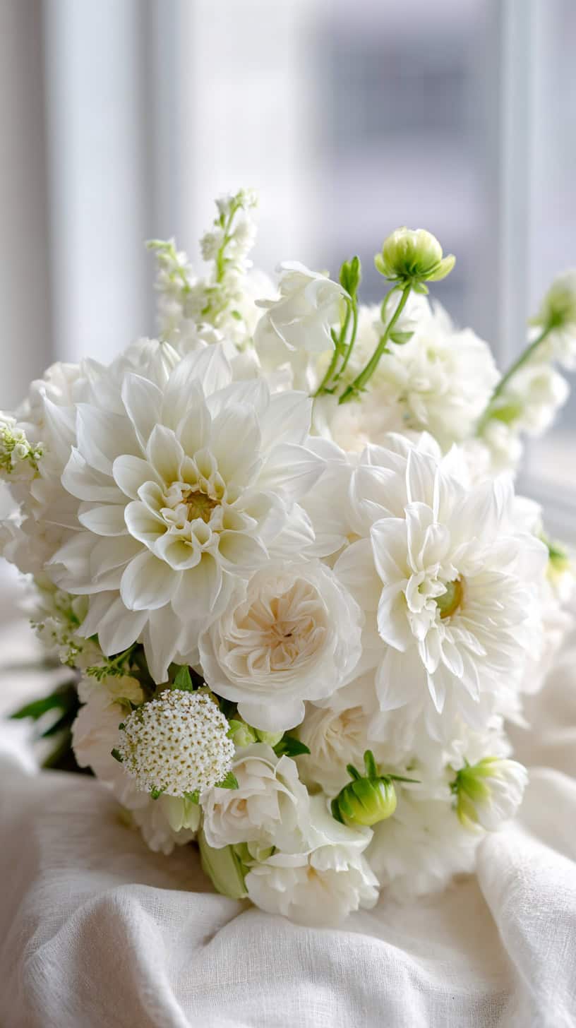 Textured White Floral Mix - Image 1