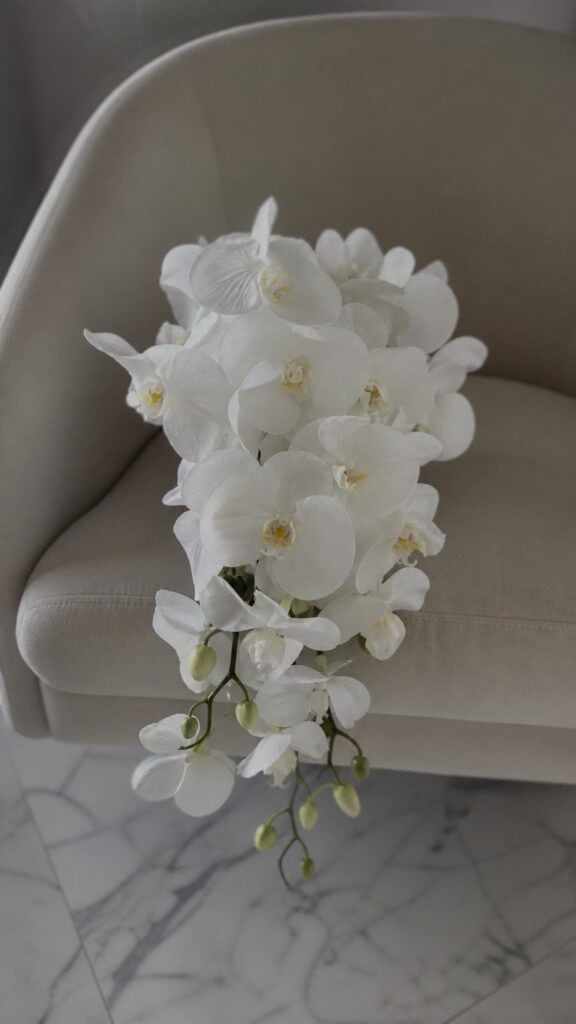 Cascading White Orchids