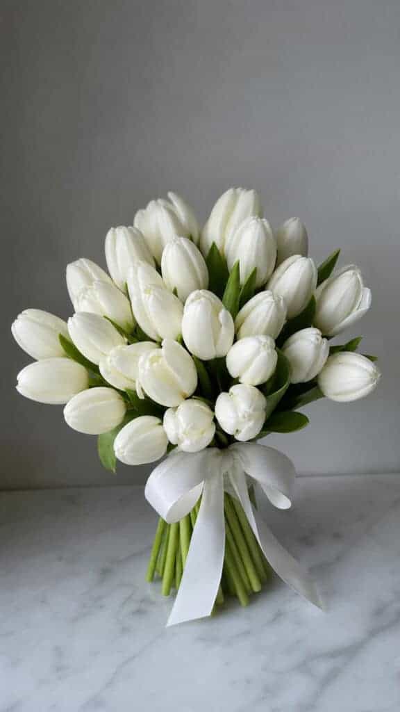 Monochromatic White Tulips