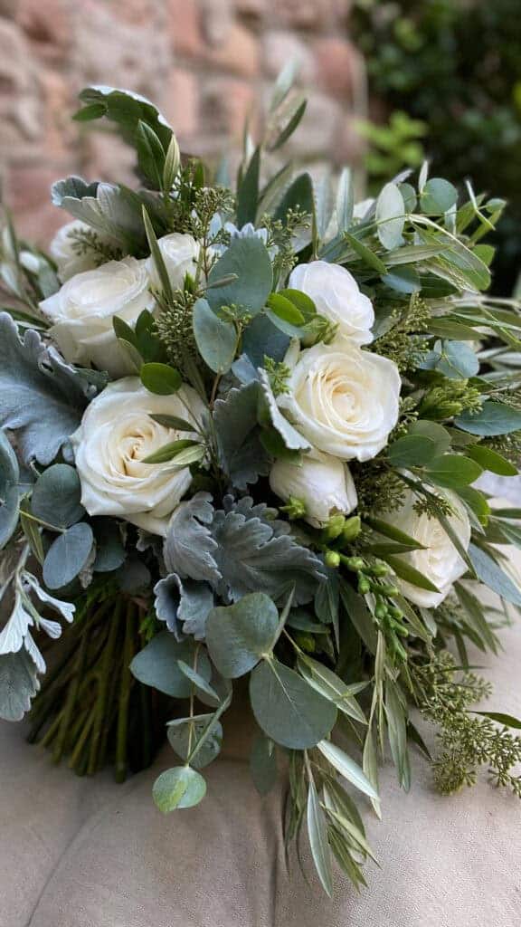 White Bouquets with Textural Greenery