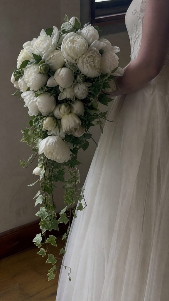 Cascading White Peony Waterfall