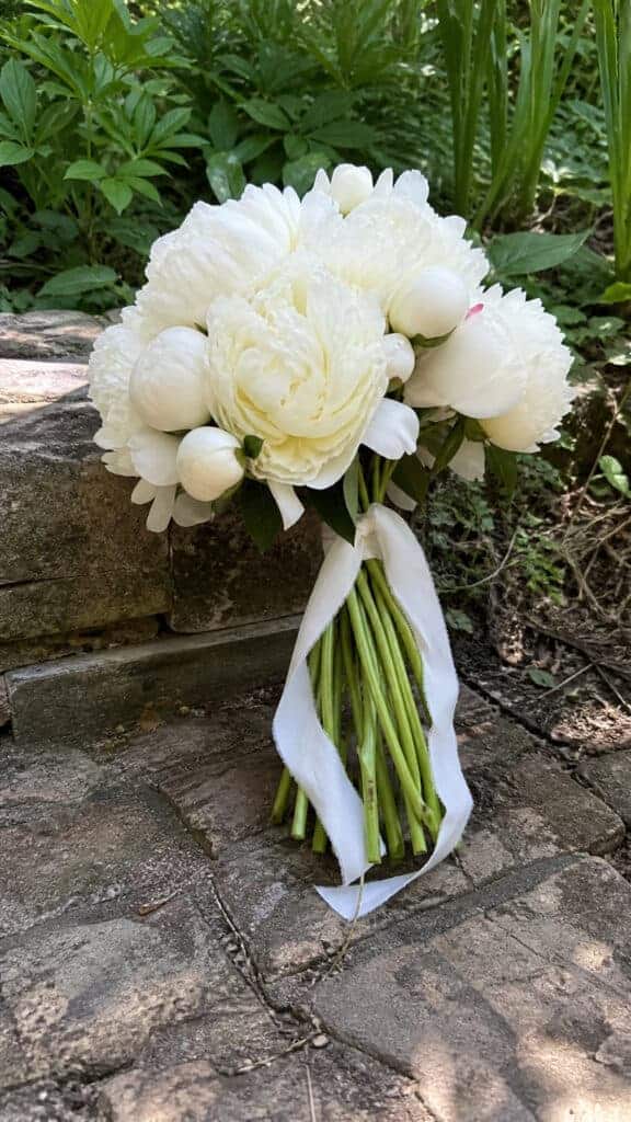 White Peonies in a Hand-Tied Style