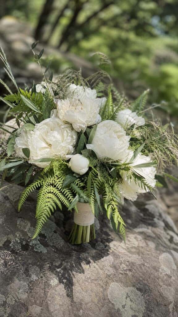 White Peonies with Delicate Greenery Mix