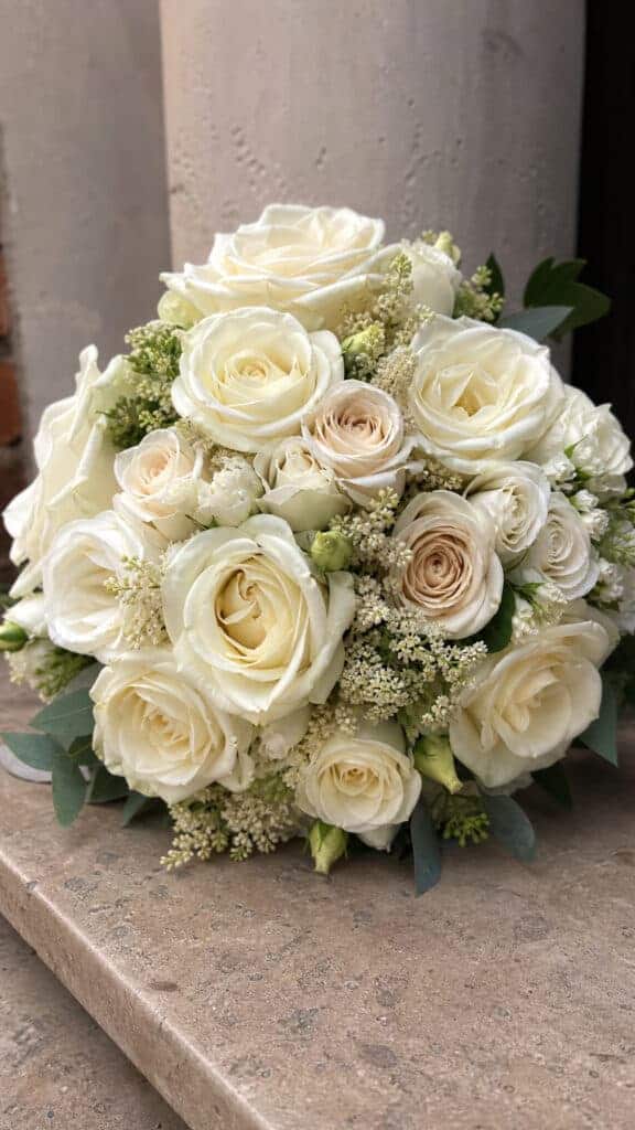 White Roses Mixed With Cream And Ivory Tones