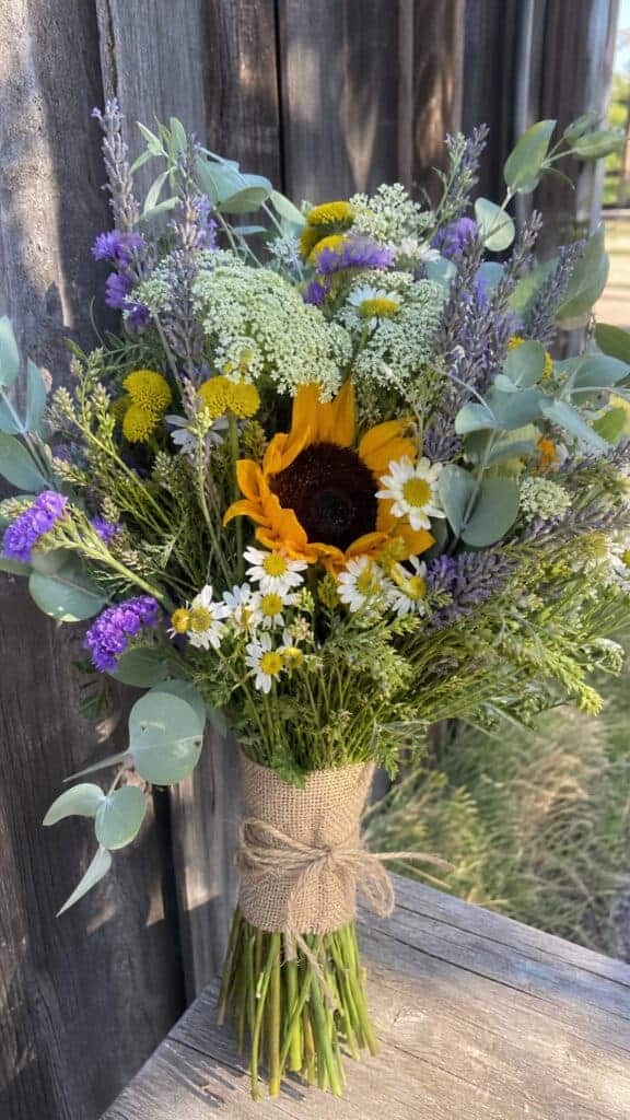 Rustic and Wildflower Bridesmaid Arrangements