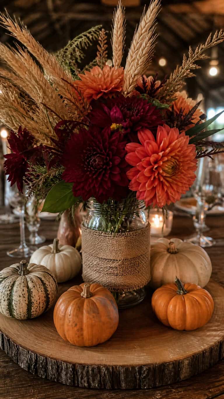 Rustic Dahlia and Wheat Bundles