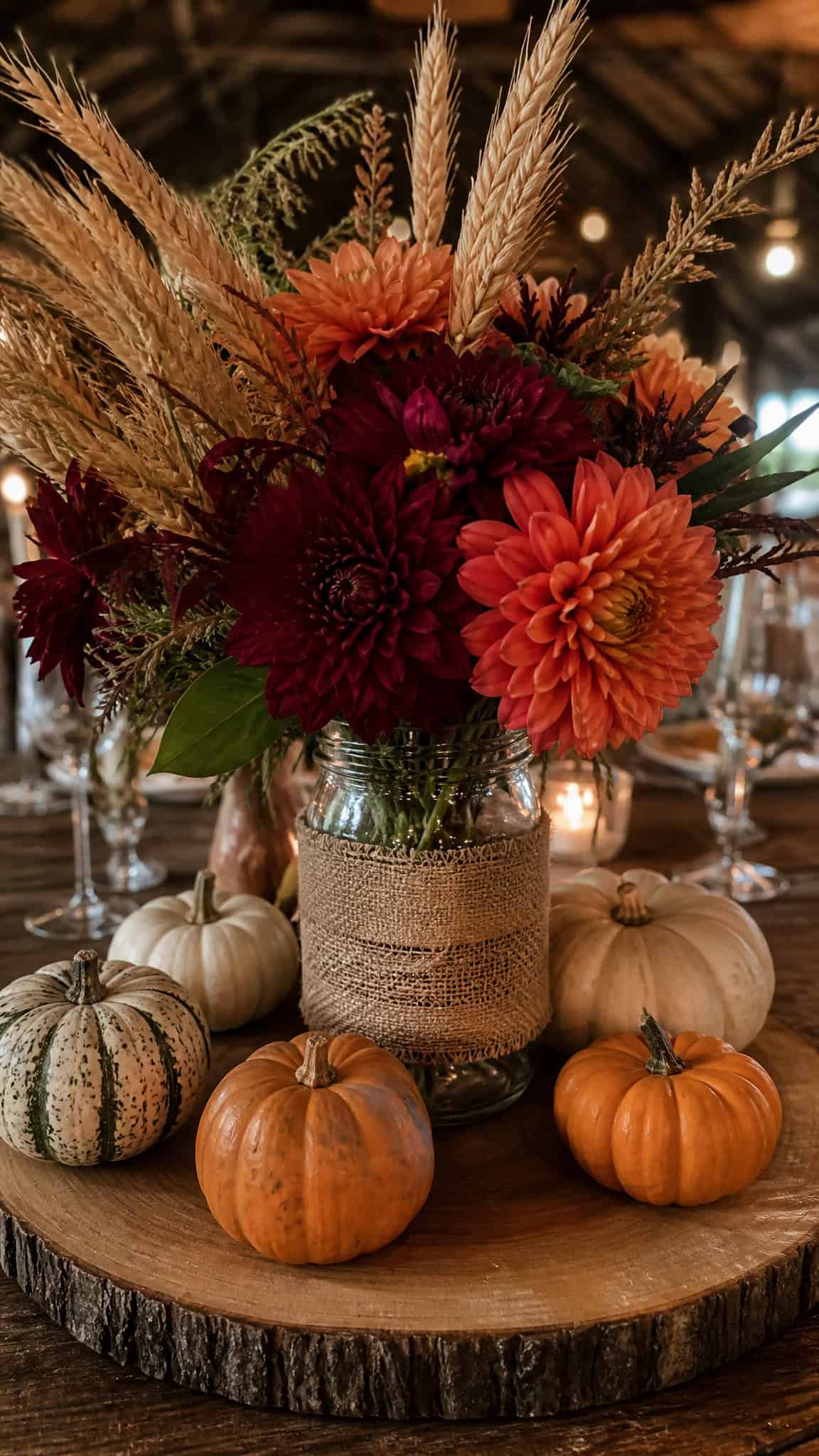 Rustic Dahlia and Wheat Bundles