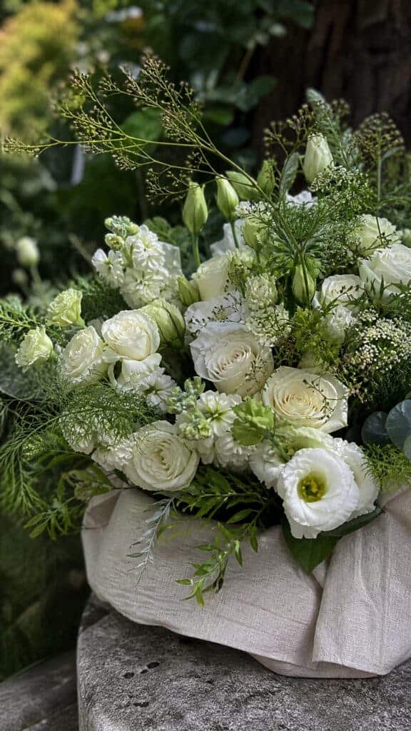 Textured Garden Style with Mixed White Blooms