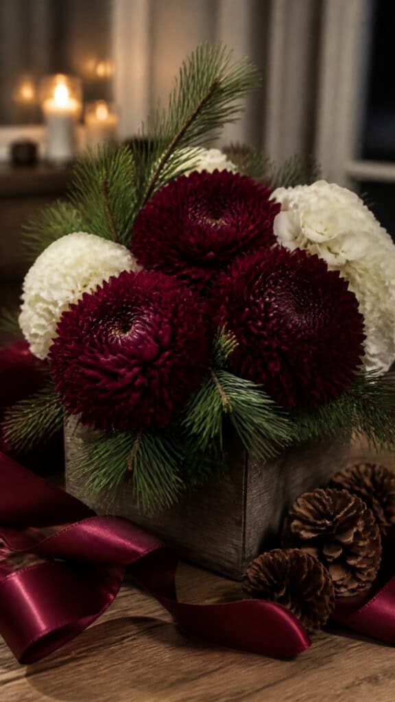 Bold Burgundy Chrysanthemums