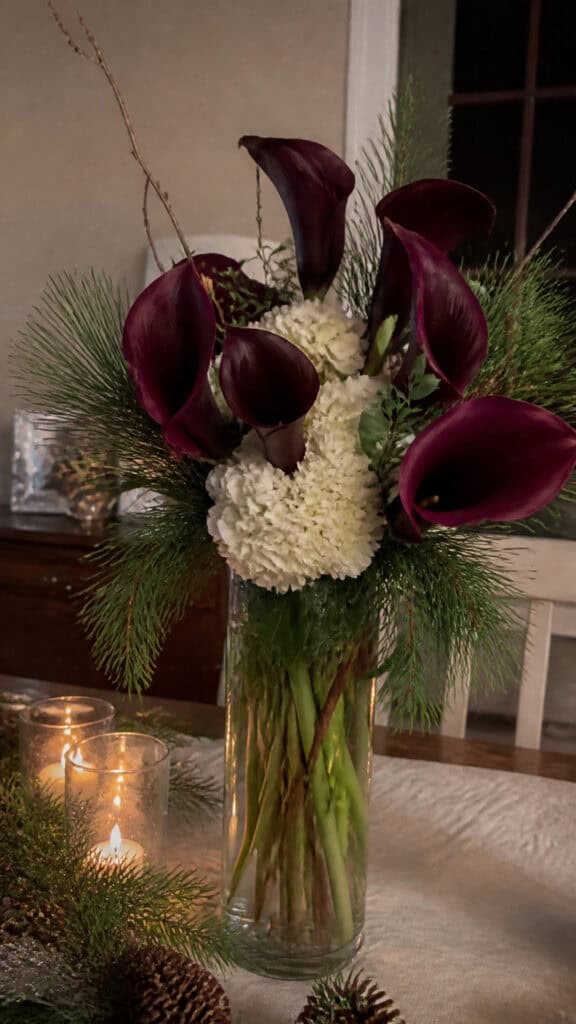 Dramatic Burgundy Calla Lilies