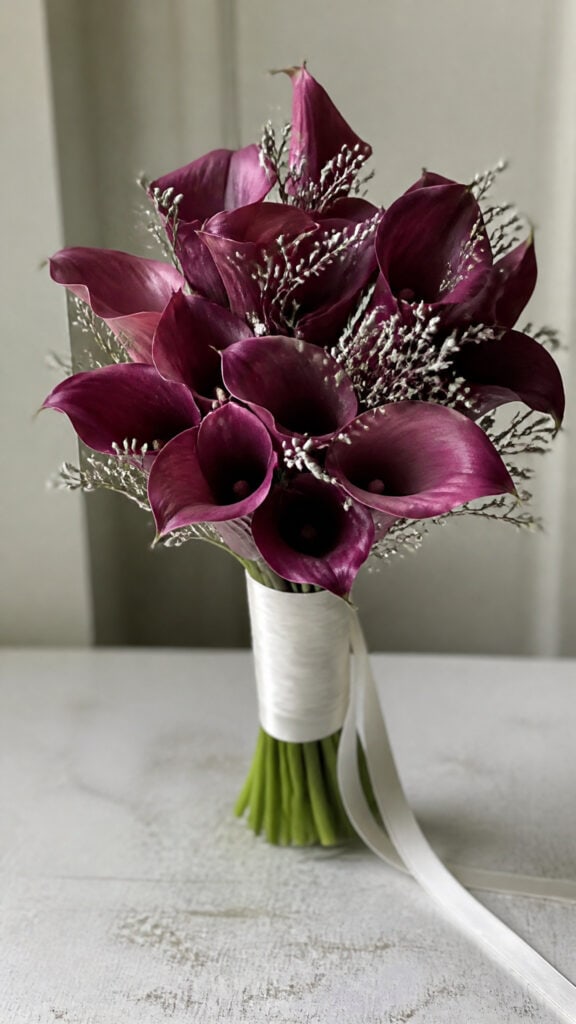 Dramatic Burgundy Calla Lilies