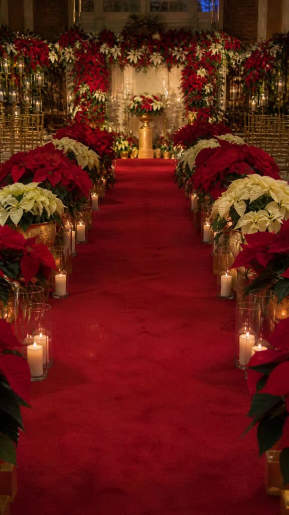 Red Carpet with Poinsettia Borders