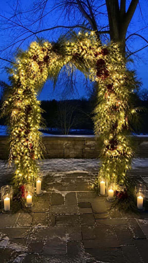 Adding Sparkle and Lights to Your Festive Floral Arch