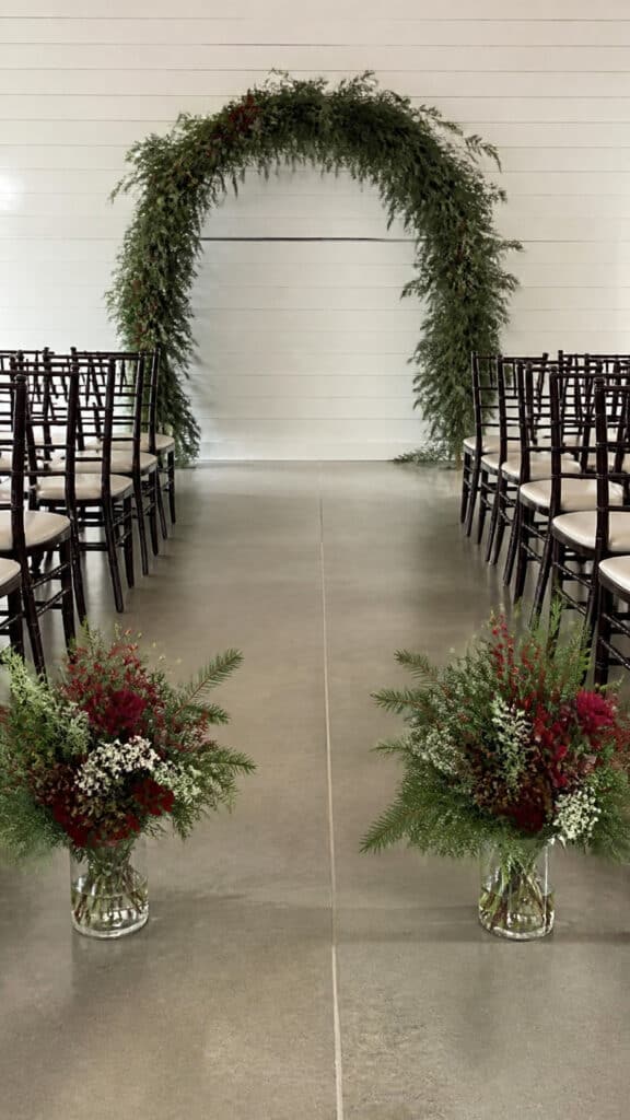 Preserving and Repurposing Your Christmas Wedding Arch Florals