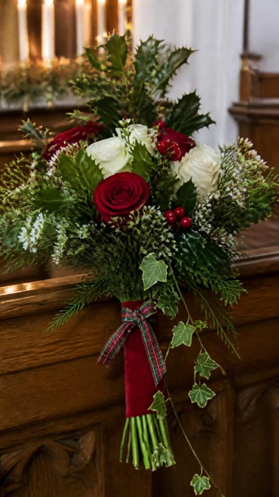 Traditional Holly and Ivy Christmas Bouquet