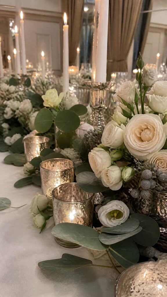 Silver Mercury Glass and Eucalyptus Garland