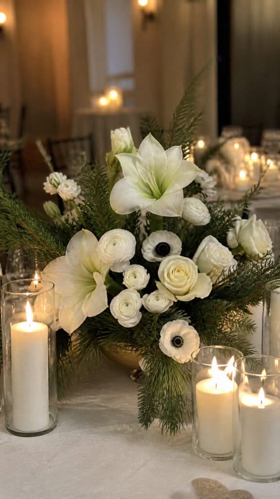 Evergreen Elegance with Winter Whites