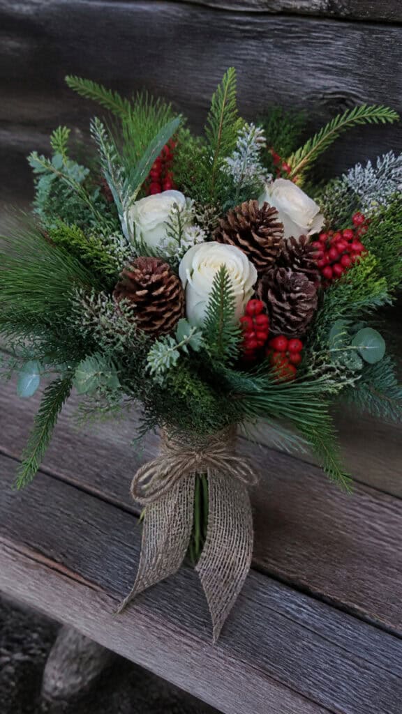 Rustic Pinecone and Berry Bouquet