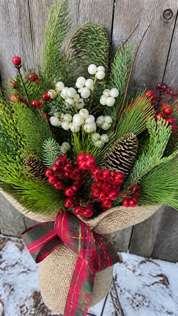 Festive Mixed Berries and Evergreens