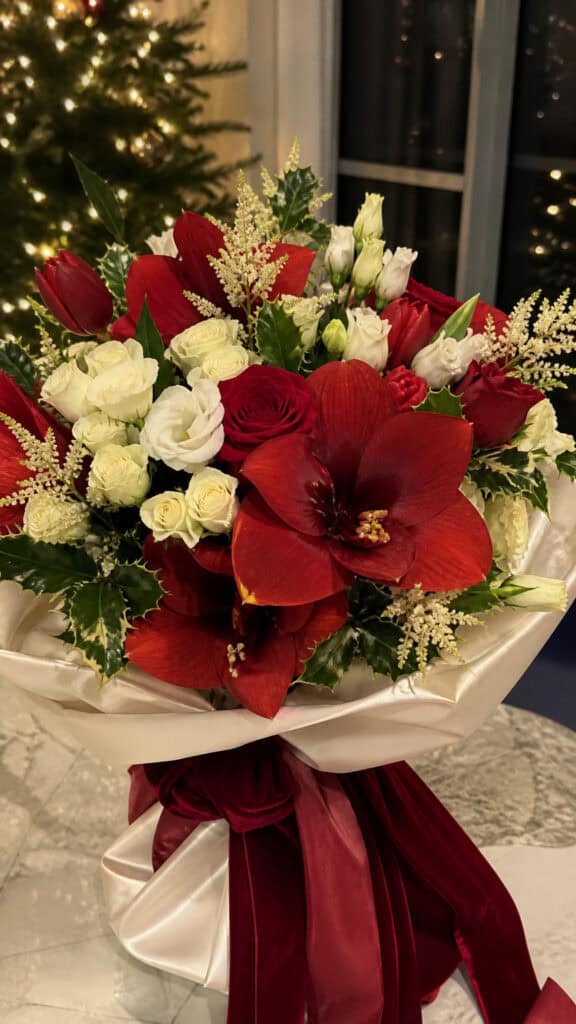 Poinsettia-Inspired Red and Cream Arrangements