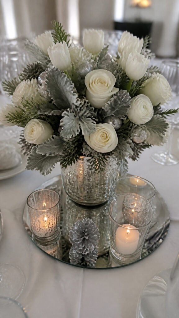 Winter Wonderland White and Silver Arrangements