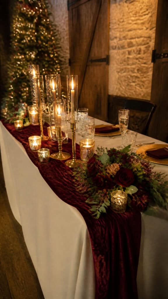 Candlelit Romance With Red And Gold Accents