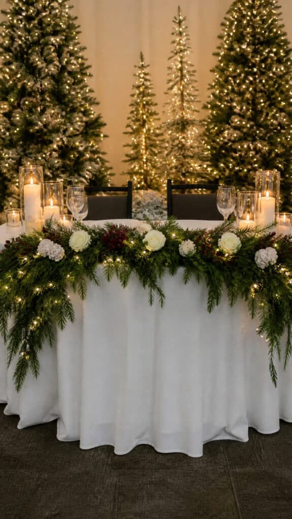 Winter Wonderland Elegance With Evergreen Garlands