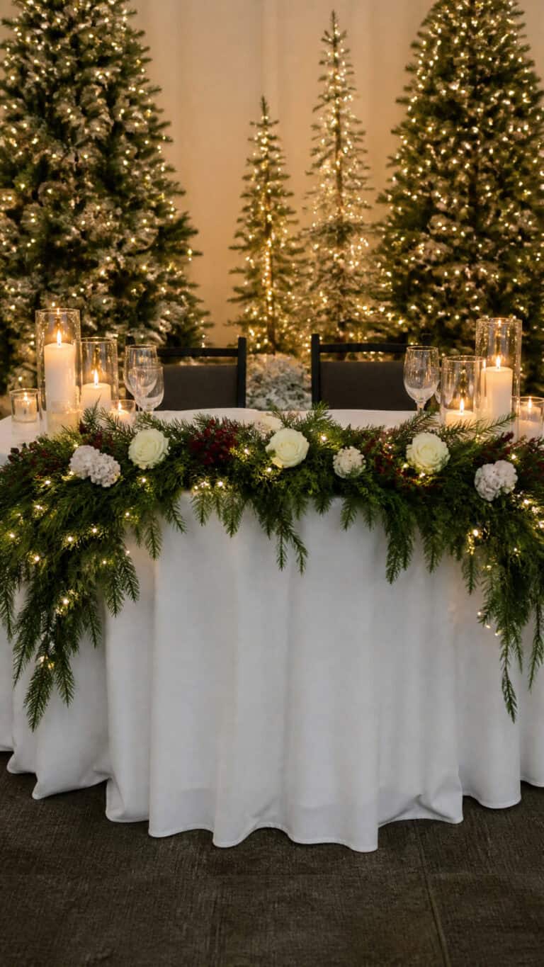 Winter Wonderland Elegance With Evergreen Garlands