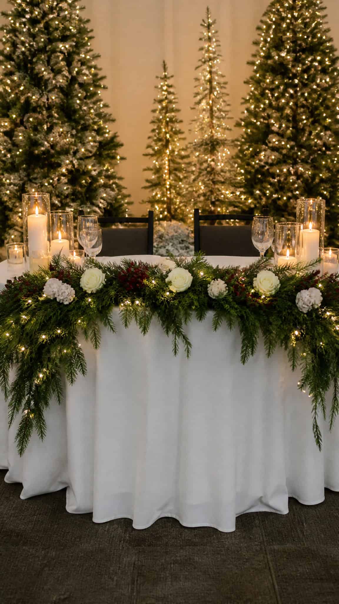 Winter Wonderland Elegance With Evergreen Garlands
