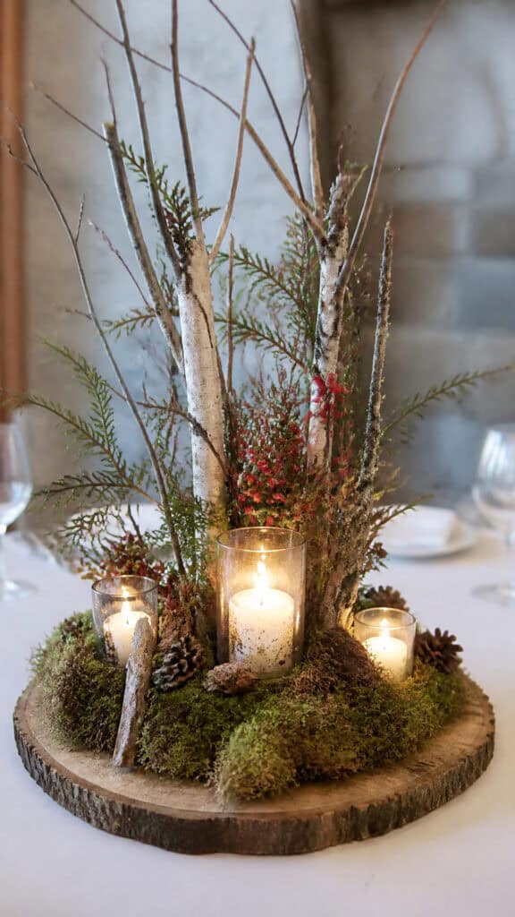 Natural Woodland Elements with Berries and Branches