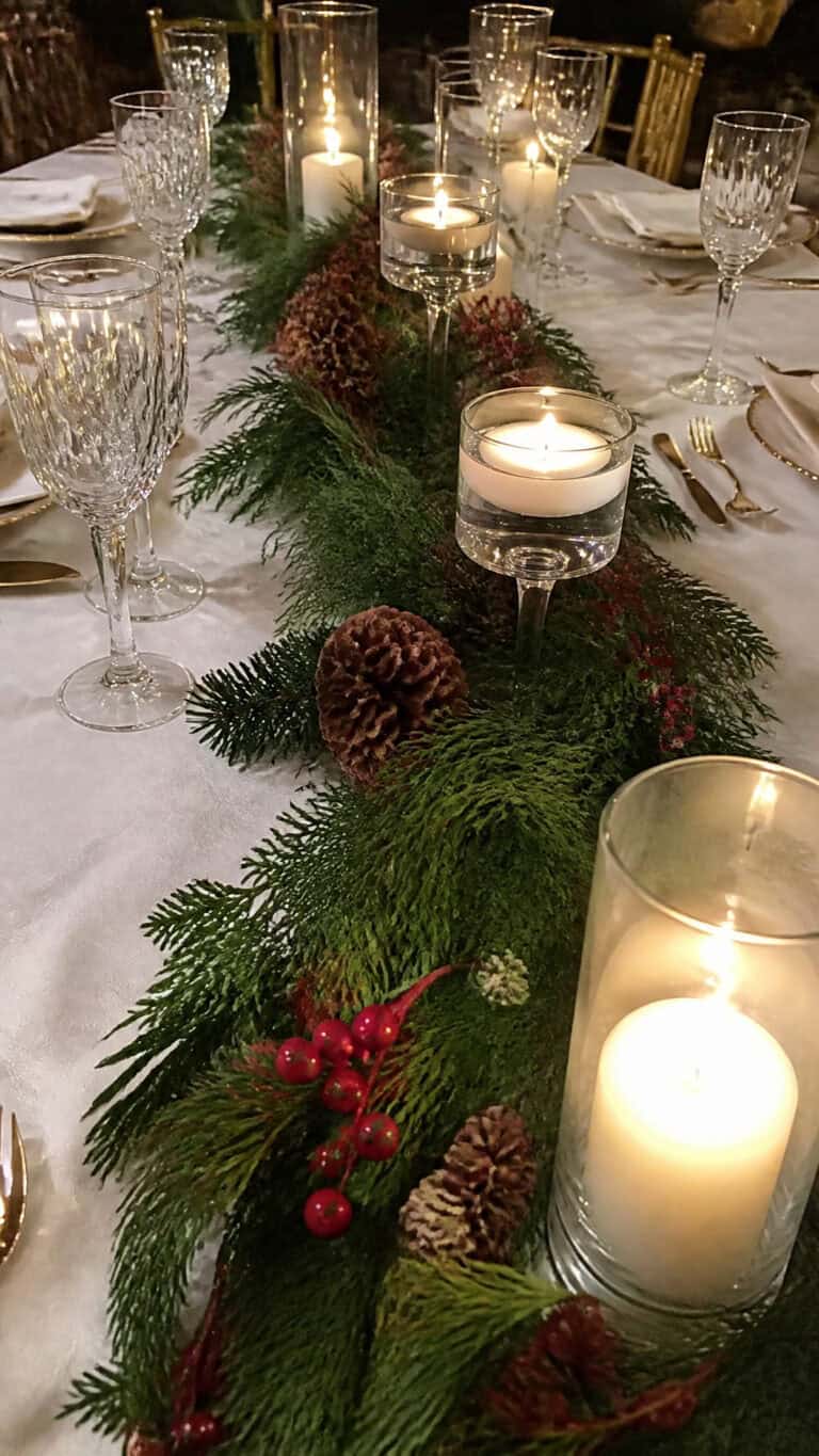 Elegant Evergreen Garland Runners