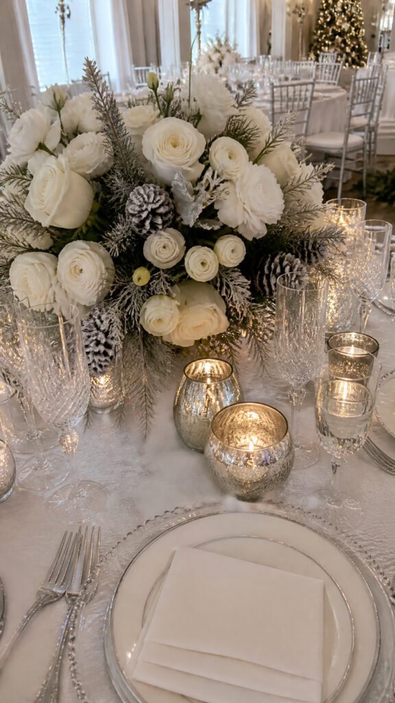 Snowy White and Silver Elegance
