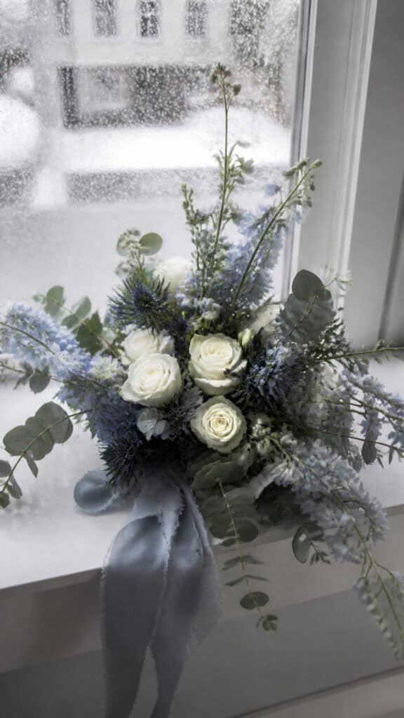 Bridal Bouquet Ideas with Dusty Blue Blooms