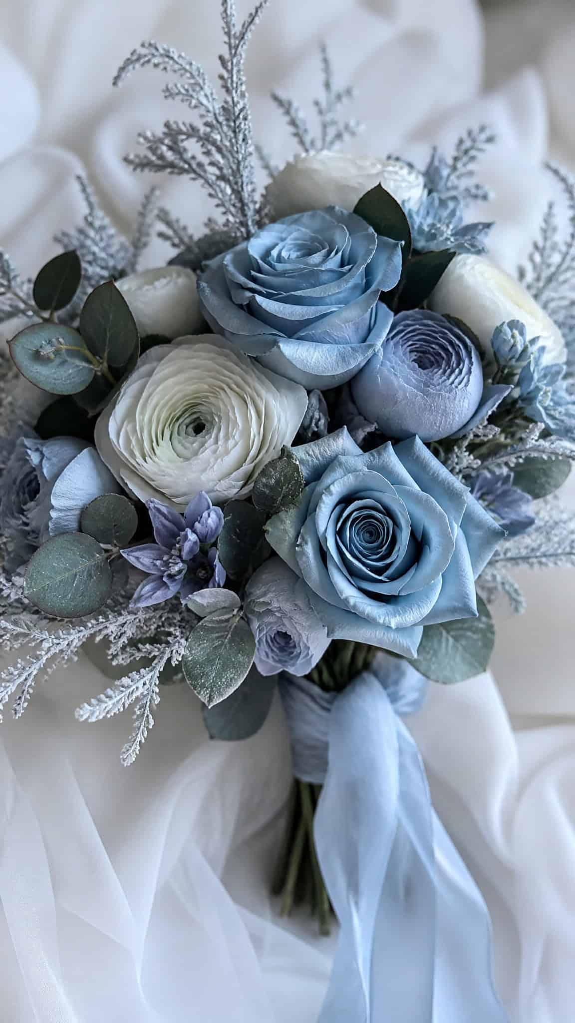 Dusty Blue Winter Wedding Flowers for an Elegant Seasonal Celebration
