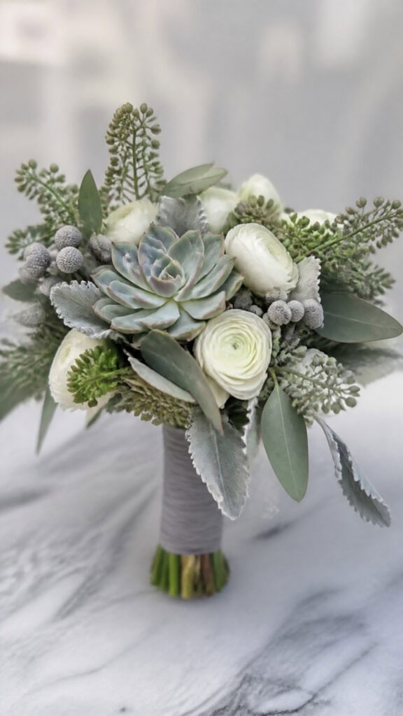 Succulent and Winter Greenery Combinations