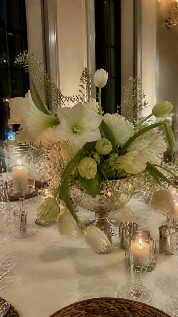 Delicate White Tulips and Amaryllis