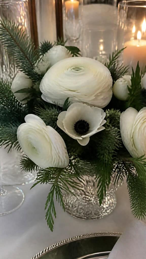 Stunning White Ranunculus and Anemones